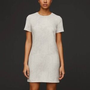 Aritzia Babaton Patricio Snake Print Shift Dress Size 4 Neutral Quiet Luxury Y2K